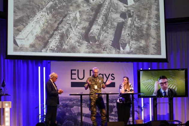 Bild på deltagarna i panelen om EU:s väg framåt i utrikes-, säkerhets- och försvarspolitiken på EU Days Lund.